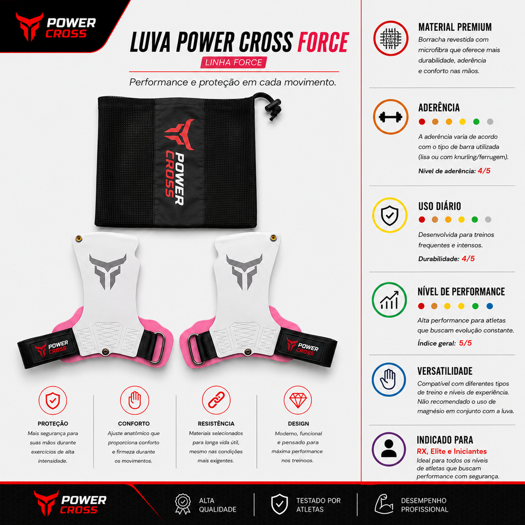 Power Cross FORCE Rosa c/Branco
